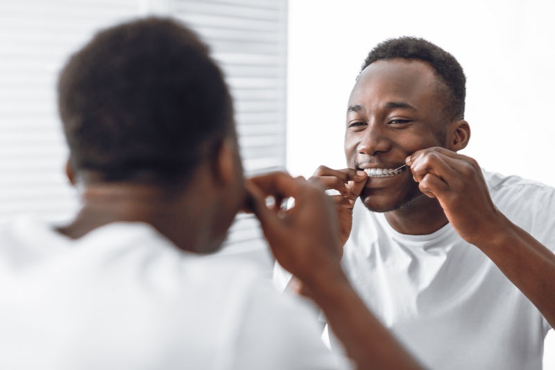 dental patient brushing teeth.