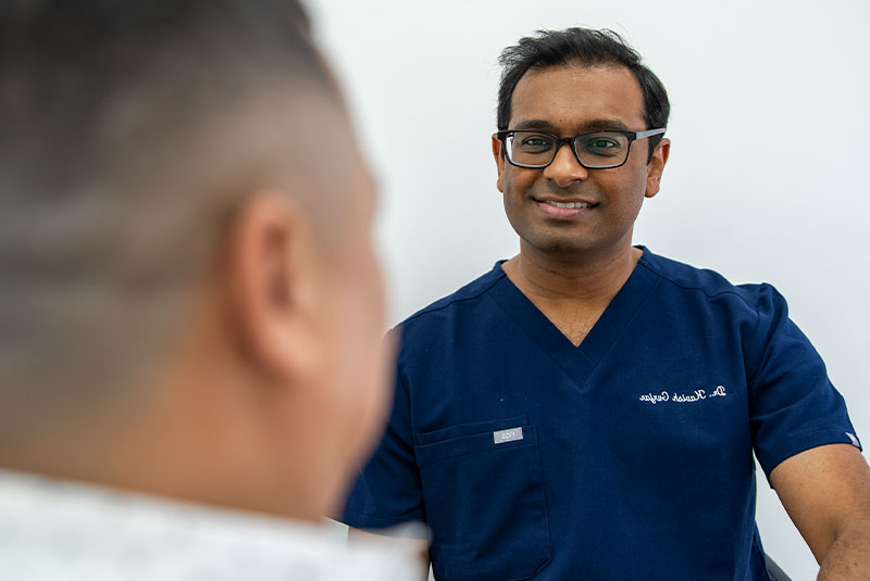 dr g with dental patient